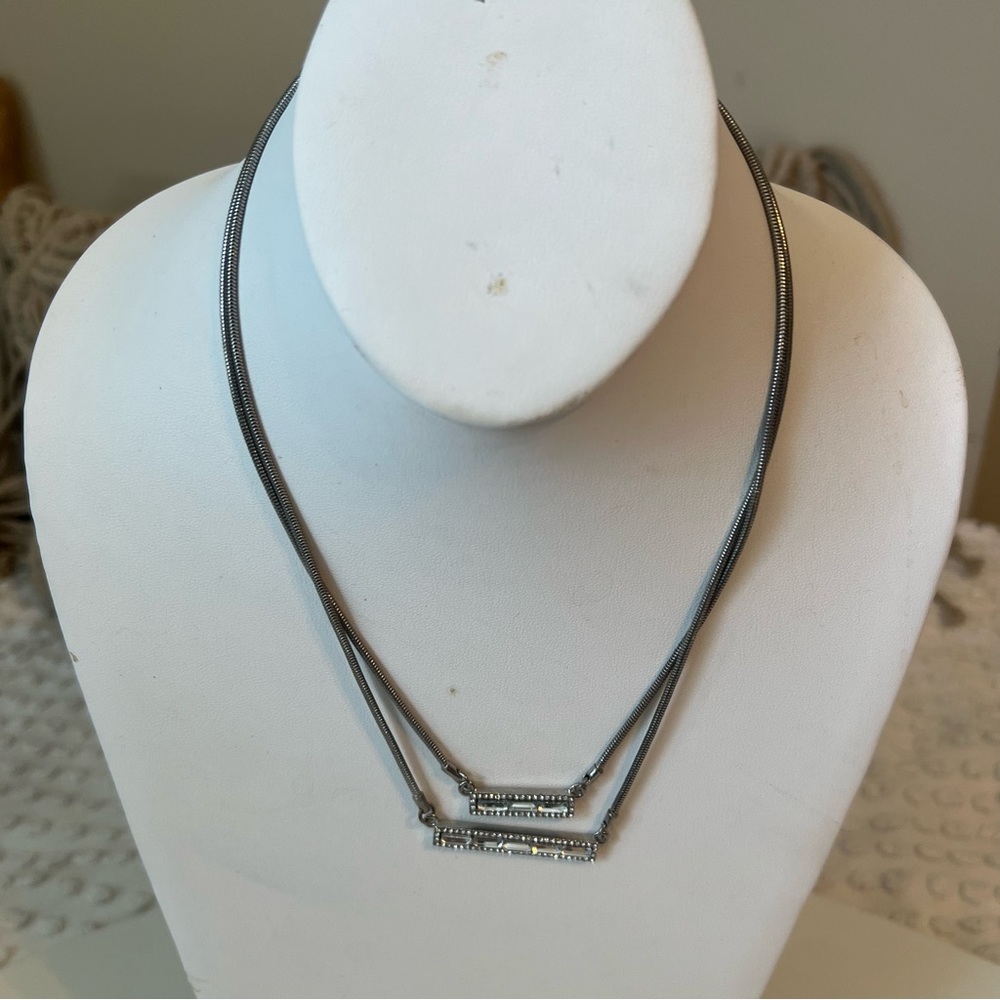 Double strand bar necklace